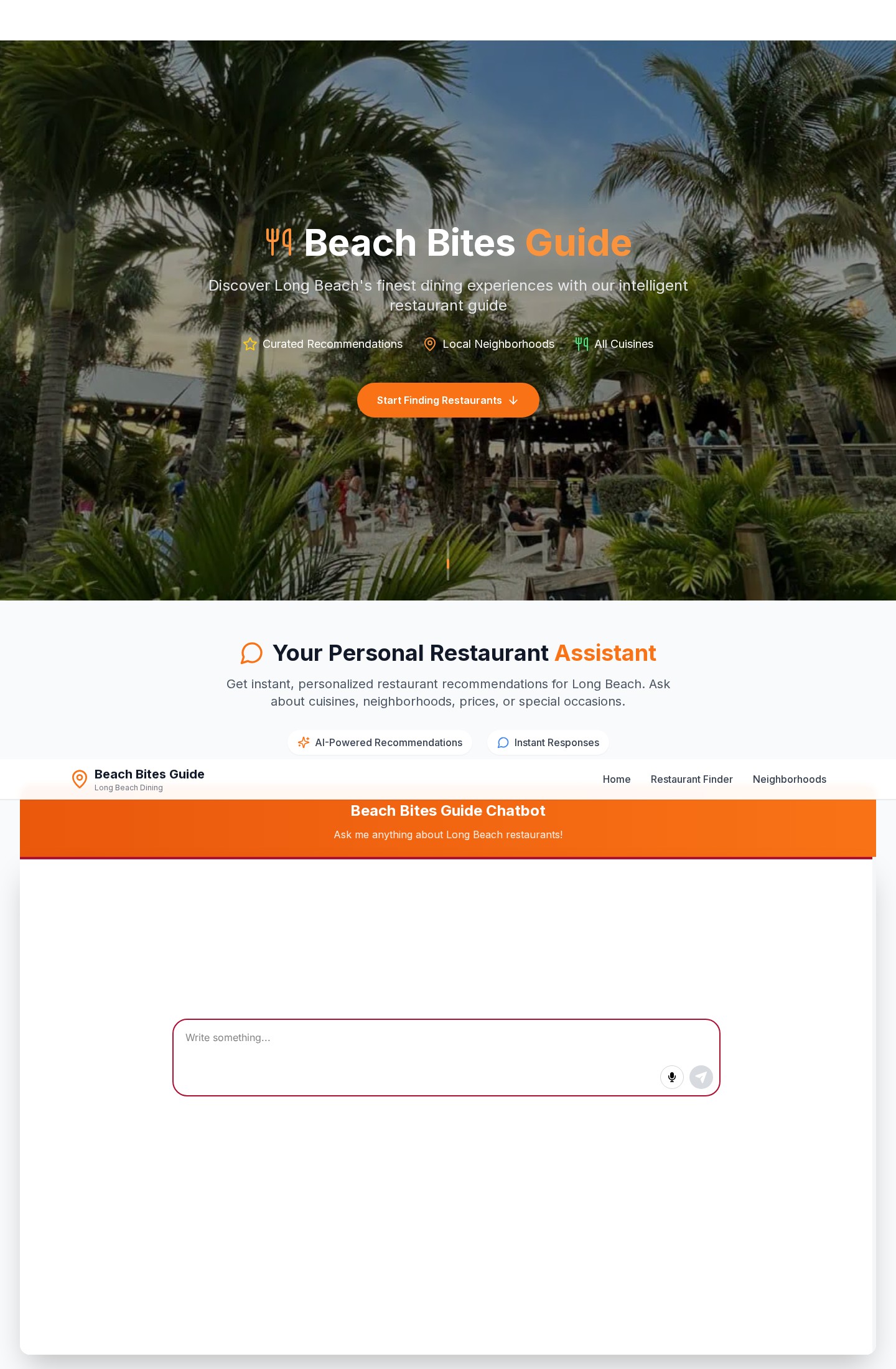 Beach Bites Guide application preview