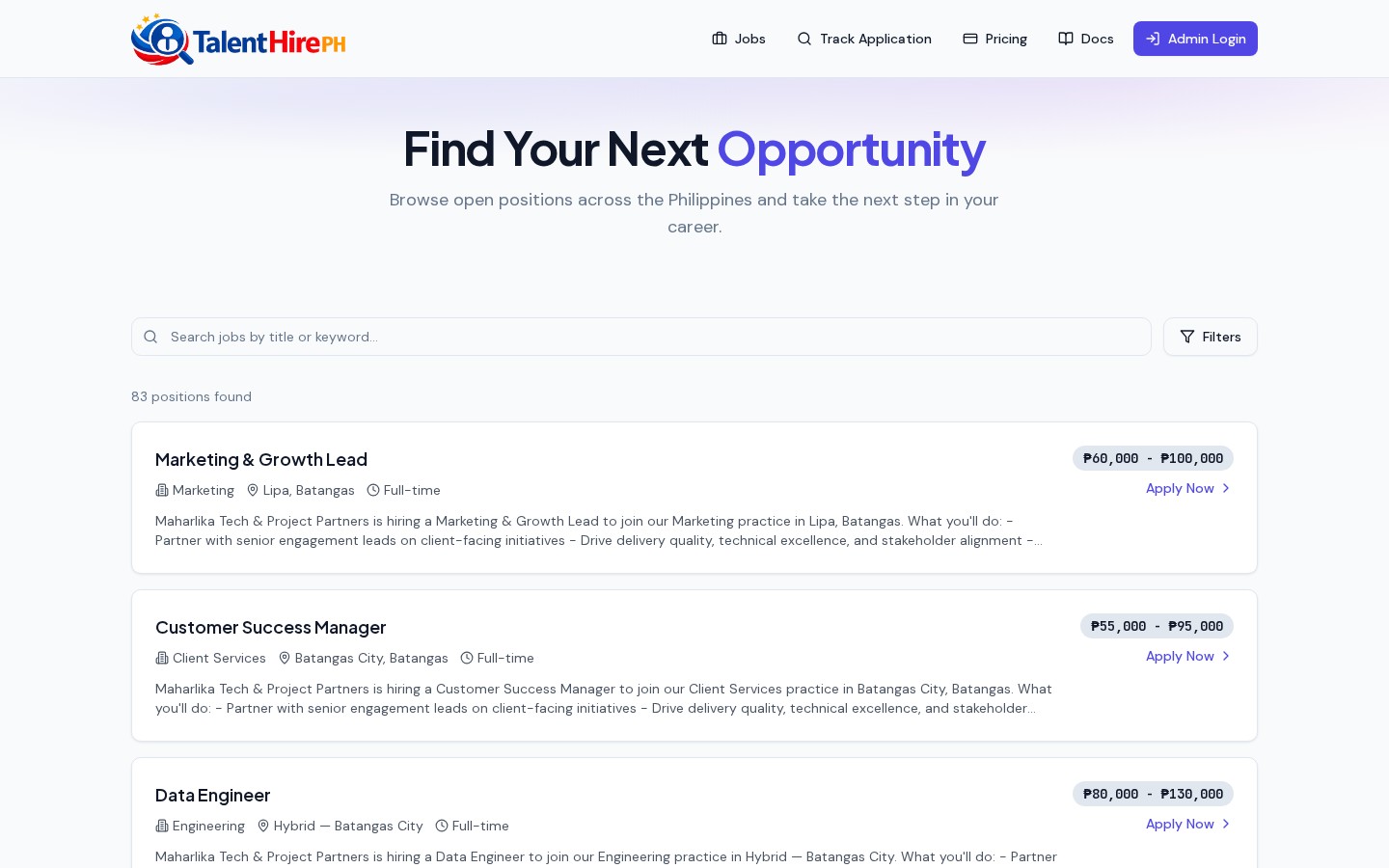 HR Platform application preview